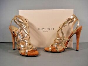 metallic gold strappy heels