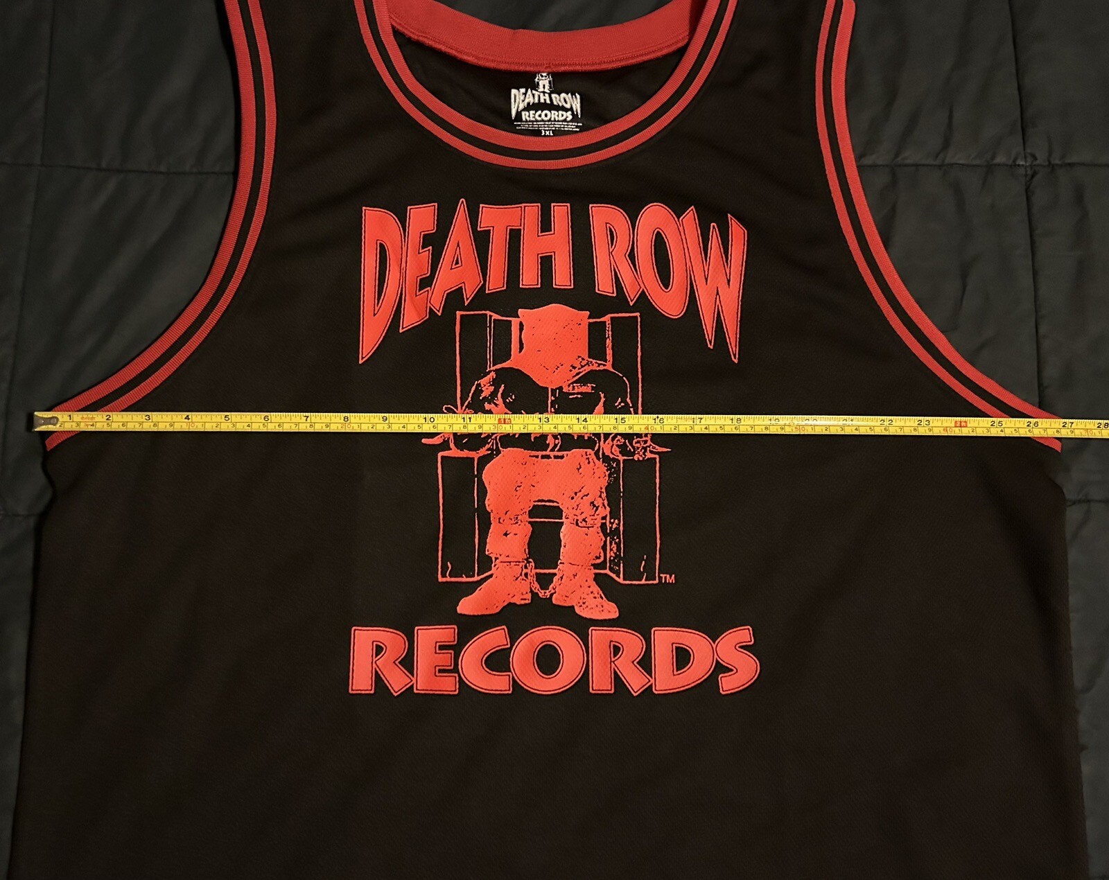 FILA ???? Maglia Cerchi Death Row Records ~ Nero Rosso ~ 3XL ~ Nuova! ????
