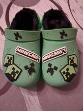 Minecraft Clogs Fleece Lined Clogs Slippers Shoes Green Black