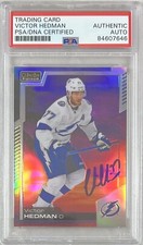 Victor Hedman auto 2020-21 O-Pee-Chee Platinum #22 card Lightning PSA Encap