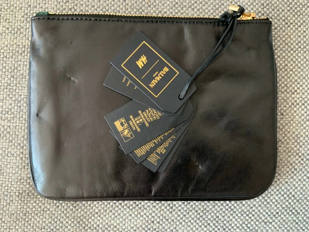 New Limited Edition Balmain Paris Leather Suede Clutch Wallet