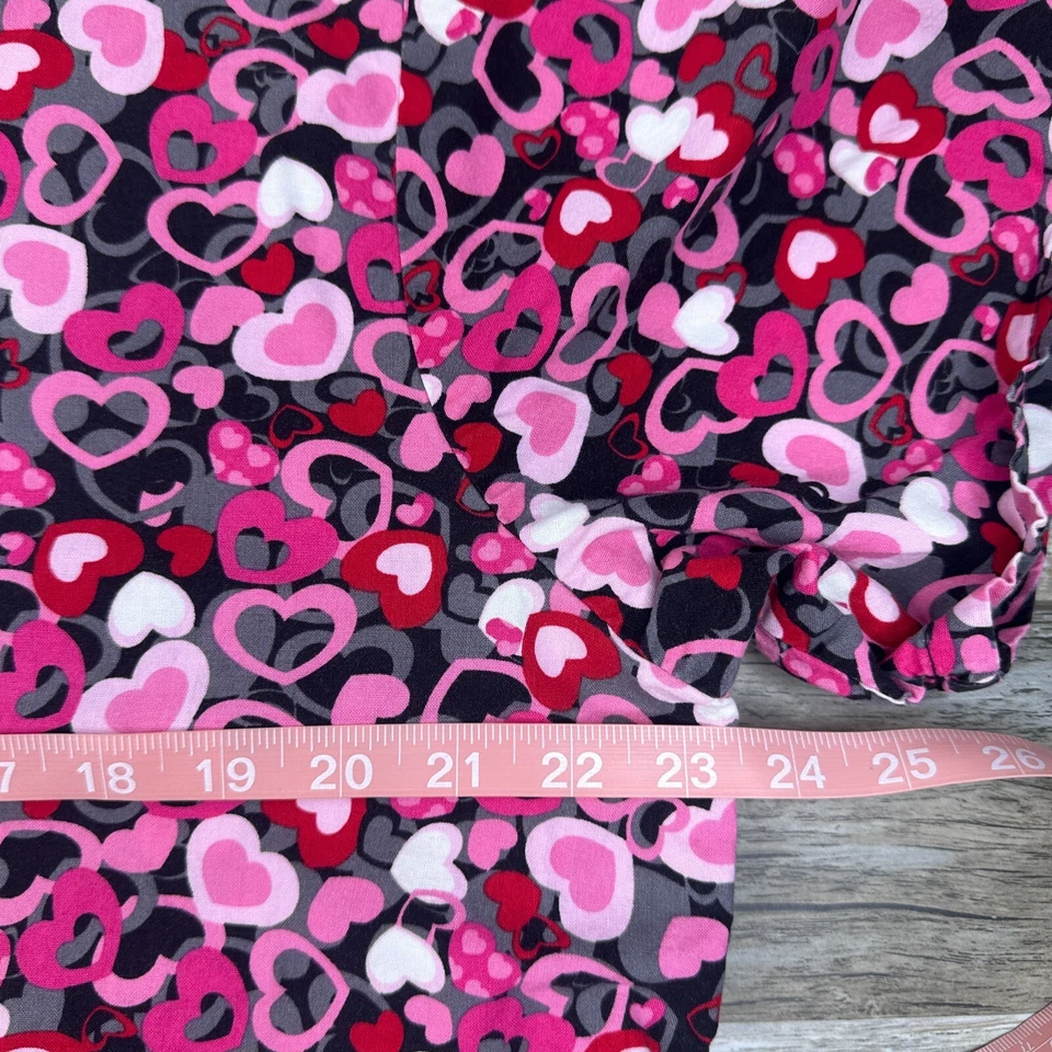 Women's Tafford scrub top black pink hearts Nurse Medical - Image 3 of 4