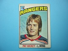 1976/77 O-PEE-CHEE NHL HOCKEY CARD #107 PAT HICKEY VG/EX AUTO AUTOGRAPH OPC