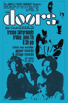 THE DOORS HUGE Concert POSTER 3x5 fabric Banner with Grommets! at