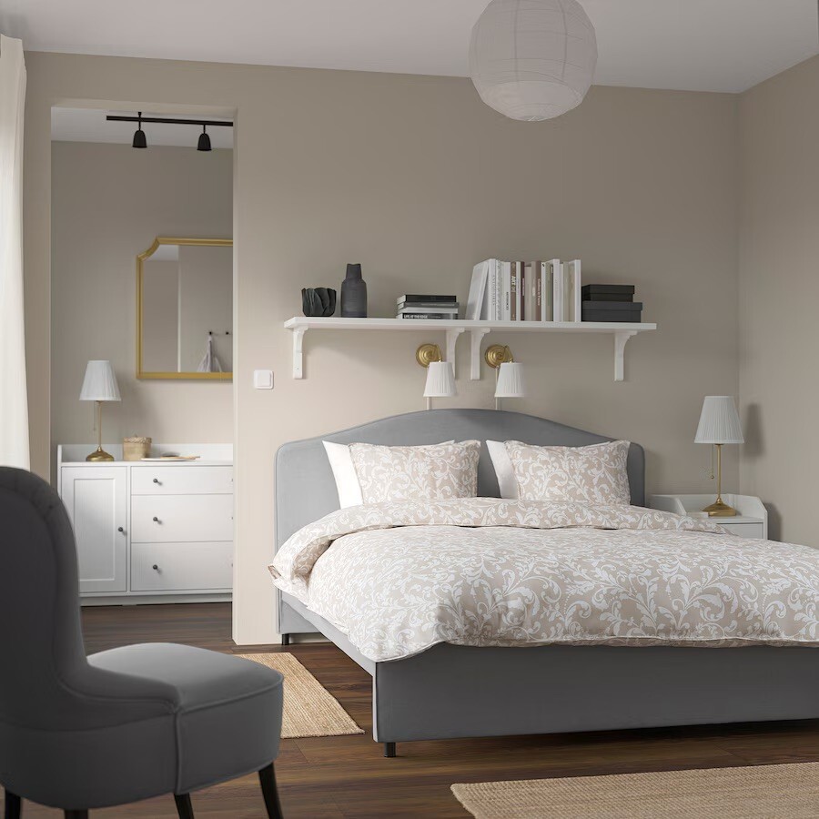 IKEA Hauga Queen Bed Frame WITH Mattress | eBay
