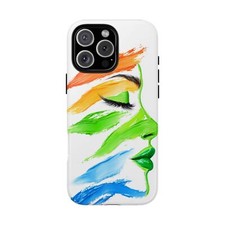 Phone Cover for Galaxy, Pixel, iPhone Case - Brushed Paint Woman Face
