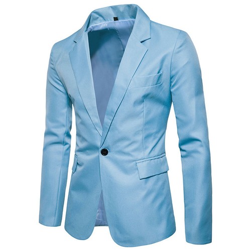 Mens Formal Suit Blazer Jacket Coat Dress Business Work One Button Casual Tops - Picture 8 of 29