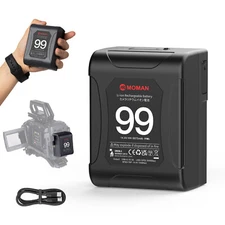 Moman V Mount Battery Power 99Wh Dual D-Tap & USB Outputs for Camcorders Cameras