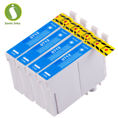 4 CYAN PATRONEN zur Verwendung in Epson DX7000F DX7400 DX7450 DX8400 DX8450 DX9400