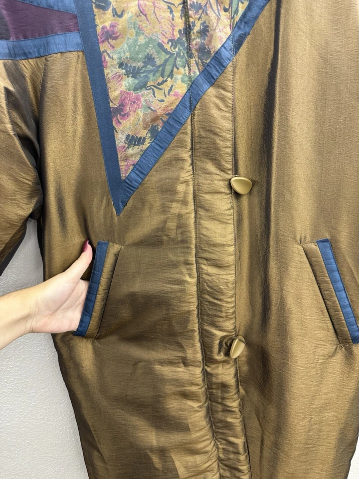 Cyclone Womens Parka Long Puffer Jacket Size 8 Down Insulated Iridescent Vintage - Image 4 of 4