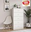 5 drawer dresser closet tall chest clothes storage modern bedroom cabinet, white