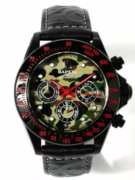 A BATHING APE 1ST CAMO TYPE 3 Bapex Black Quartz Watch New