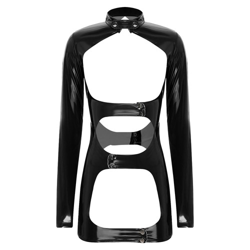 Mini vestido de peluche metálico para mujer Babydoll de una pieza vestido sin espalda ropa de dormir - Imagen 18 de 40