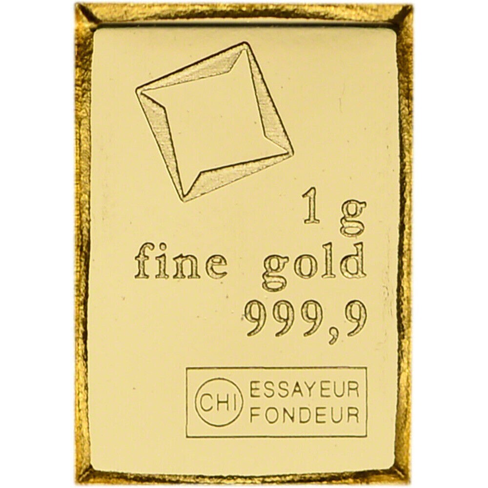 lot of 3 x 1 gram Gold Bar Valcambi Suisse from Gold CombiBar 999.9 Fine