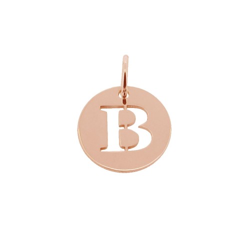 Dije disco dije enchapado en oro rosa de 9 quilates personalizado cualquier letra inicial de regalo - Imagen 6 de 30