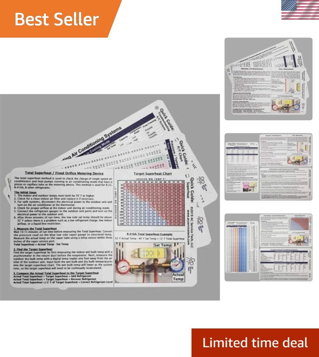HVAC Subcooling and Superheat Reference Cards for Precision