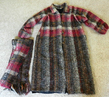 Elizabeth Jenkins Fiber Artist Taos New Mexico Coat + Scarf Xl/xxl? Excel Cond
