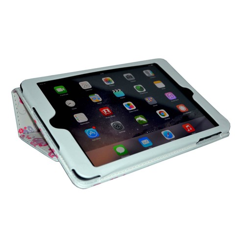 CASE FOR APPLE IPAD MINI WHITE MULTI COLOUR DOTS DESIGN PRINT PU LEATHER COVER - Picture 10 of 11