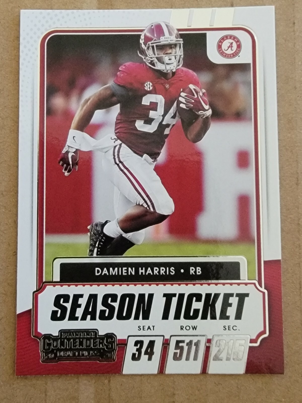 Damien Harris 2021 Panini Contenders Season Ticket Football Card #67
