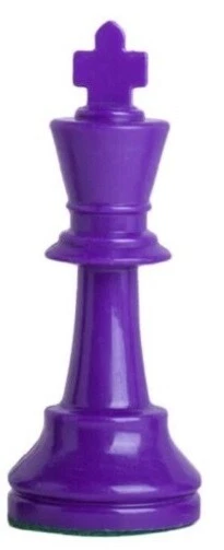 Staunton Triple Weighted Chess Pieces – Full Set Orange & Purple - 4 Queens - Image 3 of 3