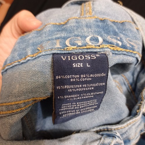 Vigoss Girl's Blue Denim Overall Jumpsuit shortalls Size L - Picture 5 of 5