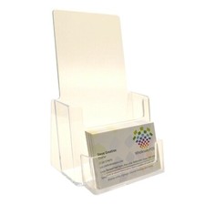 Image of Trifold Leaflet Holder Brochure Dispenser & Business Card Holders Display Stands
