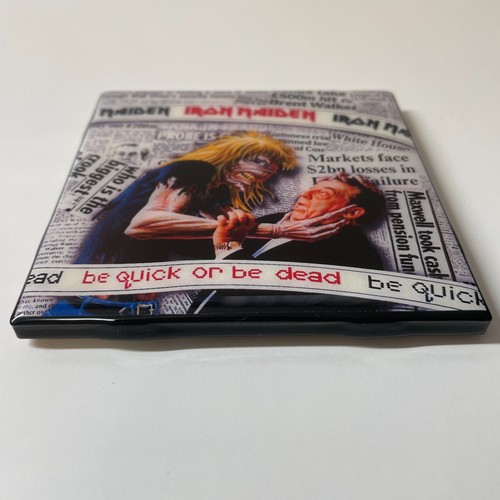 IRON MAIDEN Be Quick Or Be Dead Ceramic Tile COASTER Barware Cork Album Cover - Picture 2 of 4