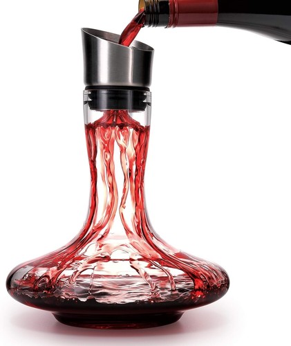 Jarra de vino de cristal portátil con aireador incorporado - perfecta para conocedores - Imagen 3 de 8