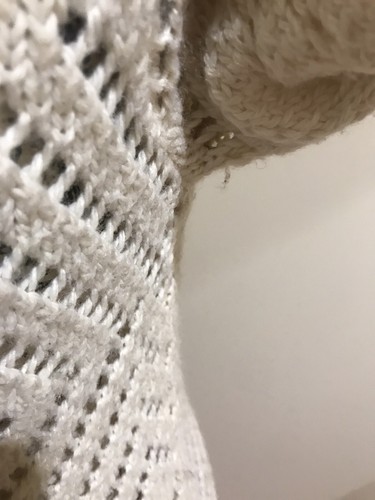 PORTMANS- CREAM WOOL BLEND KNIT CROCHET V-NECK JUMPER XS - Picture 7 of 7