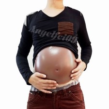 Brown Fake Belly Artificial Fake Pregnancy Silicone Baby Tummy Pregnant Bump Toy