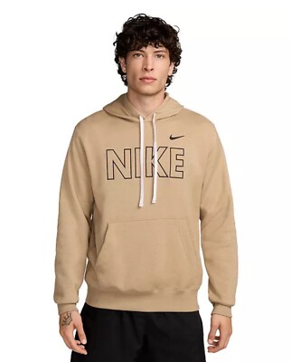 nike club hoodie khaki