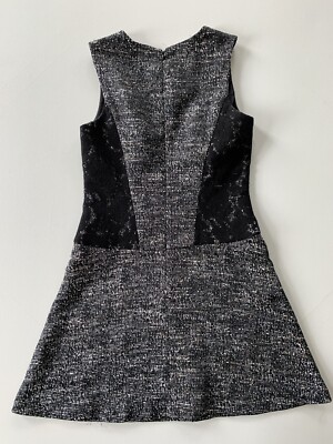 Banana Republic Speckled Tweed Lace Paneled Dress 4 Fit & Flare Keyhole  Career