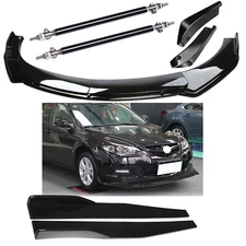 Front Bumper Lip Splitter Spoiler Body Kit Side Skirt For 2004-21 Mazda 2 3 5