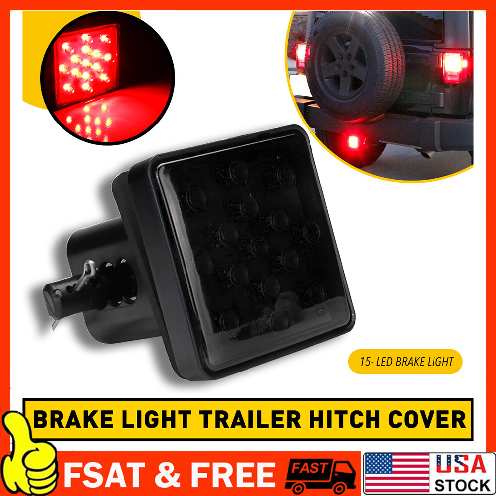 Super Bright 15LED Smoke Trailer Brake Light Cover for Towing Hauling