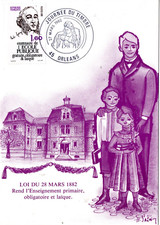 2167+ FDC  CARTE  1er JOUR  JOURNEE DU TIMBRE  ECOLE PUBLIQUE  ORLEANS