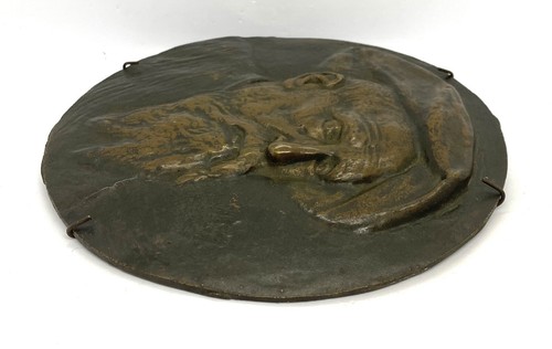 "Placa de pared de bronce autorretrato Constantin Meunier de 8,3/8""" - Imagen 6 de 11