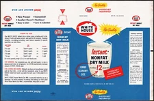 Vintage box wrapper WHITE HOUSE DRY MILK New York A & P Atlantic Pacific Tea Co