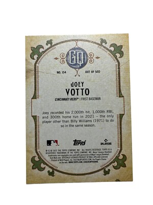 2022 Topps Gypsy Queen #154 Joey Votto Cincinnati Reds Base