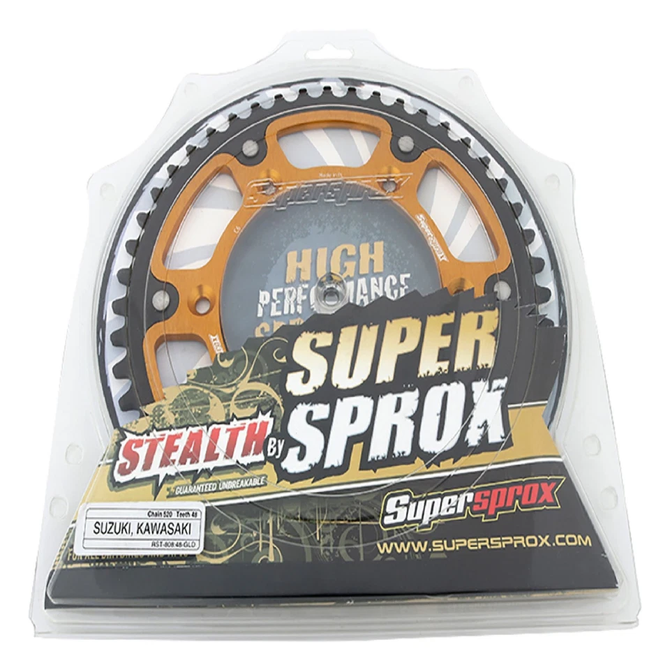 New Supersprox Stealth Sprocket 48T for Suzuki DRZ250 01-07 Gold - Image 4 of 4