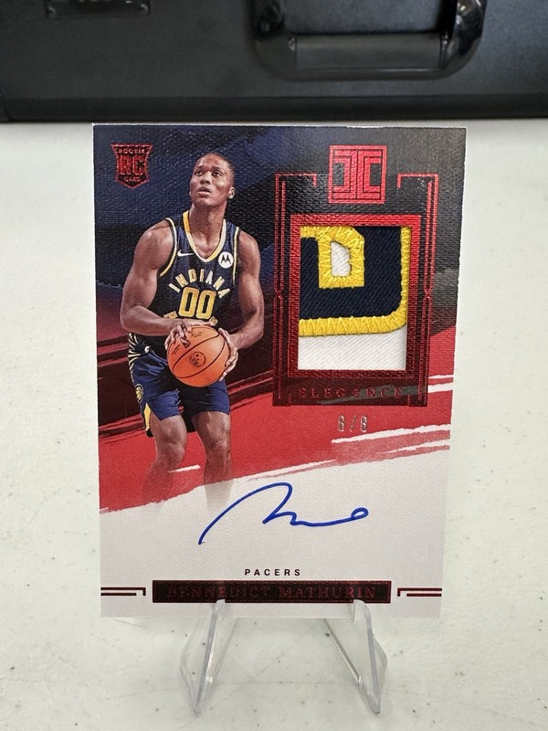 2022-23 Impeccable Bennedict Mathurin Rookie Patch Auto Asia Red #/8 Pacers