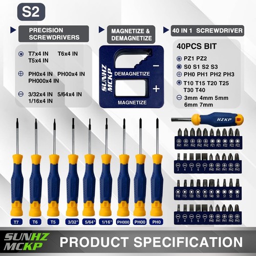 SUNHZMCKP Sechskant-Bit-Steckschlüssel-Set, 32-teilig – Mit 1/4", 3/8" & 1/2" Antrieb (SAE & Metrisch)