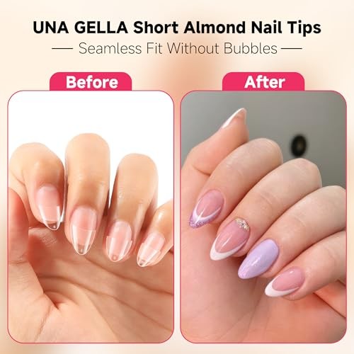 Short Almond Gel Nail Tips Half Cover 504PCS Extra Short A1-XS Almond Half - Bild 4 von 7