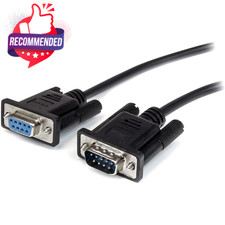 1m DB9 RS232 Serial Cable Black Straight Through 3.3ft
