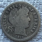 1911 Barber Dime Silver  NO RESERVE