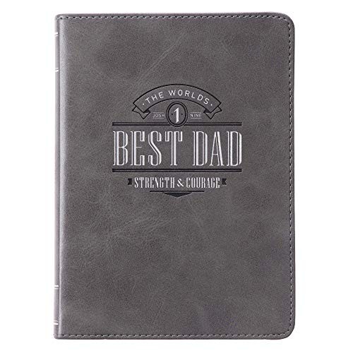 Worlds Best Dad Gray Faux Leather Handy-Sized Journal Notebook for Fathers -... - Foto 1 di 1