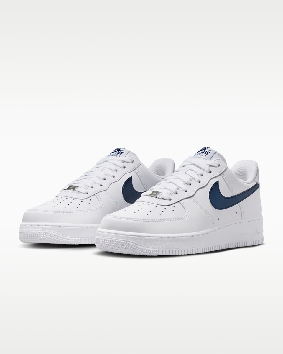 Nike Air Force 1 ホワイト/ネイビー Nike Air Force 1 '07 LV8 Shoes White Midnight Navy IQ0407-100