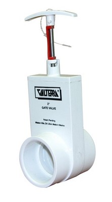Valterra 2201X PVC Unibody Gate Valve, Silver, 2'' Slip w/Gate Keeper