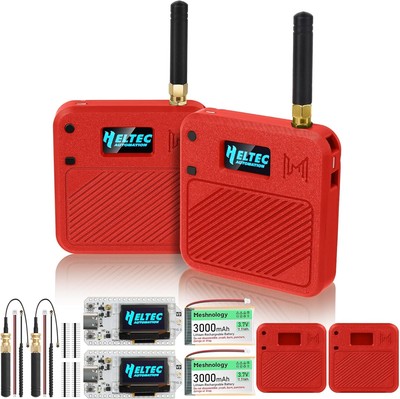 2 Pack ESP32 LoRa V3 Entwicklungsplatine mit 863-928MHz Antennen + 3000mAh Akku