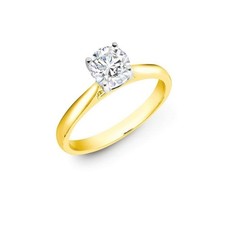 Lab Grown Diamond Solitaire Ring 18ct Yellow Gold Wed Fit 0.25 Carat Weight
