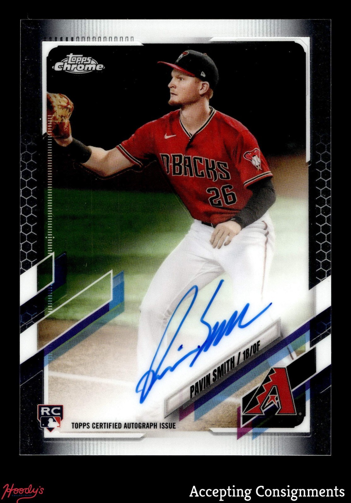 2021 Topps Chrome Rookie Autograph #RAPS Pavin Smith RC AUTO DIAMONDBACKS